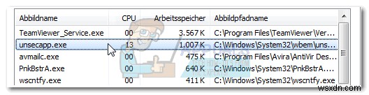 정의:Unsecapp.exe  WMI 클라이언트 응용 프로그램에 대한 비동기 콜백  