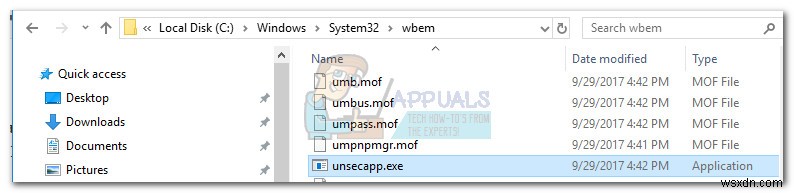 정의:Unsecapp.exe  WMI 클라이언트 응용 프로그램에 대한 비동기 콜백  
