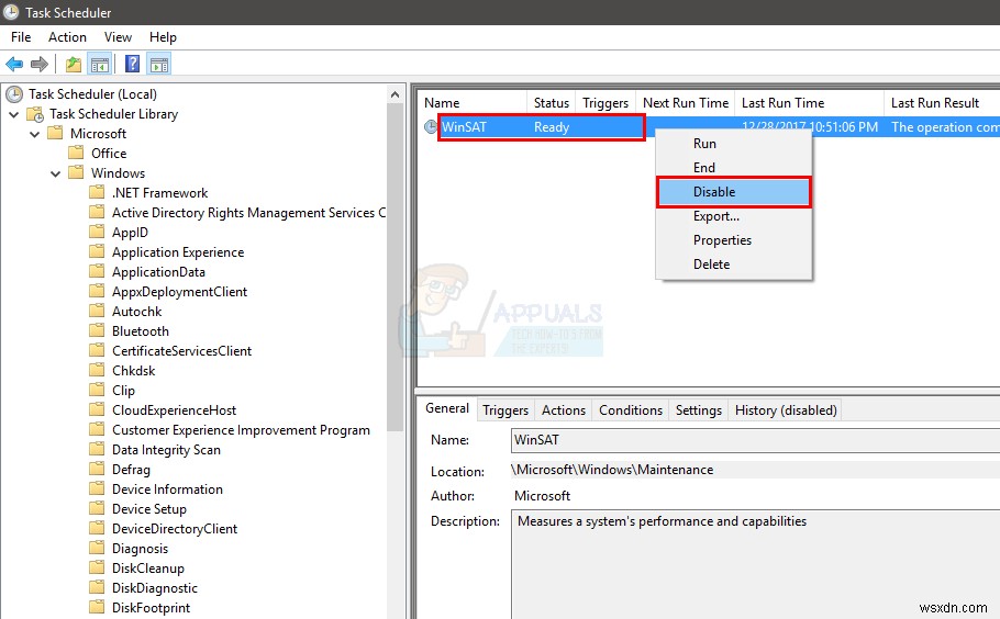 수정:Windows 시스템 평가  winsat.exe  도구가 작동을 멈췄습니다. 오류 