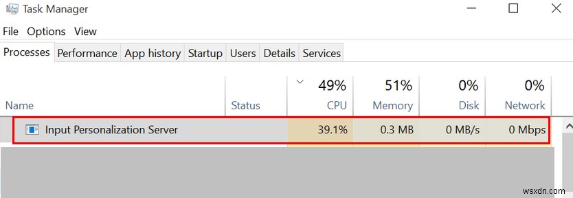 수정: Inputpersonalization.exe 에 의한 높은 CPU 및 메모리 사용량 