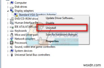 수정:표준 VGA 그래픽 어댑터 드라이버 문제 