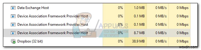 수정:dasHost.exe 높은 CPU 및 메모리 사용량 