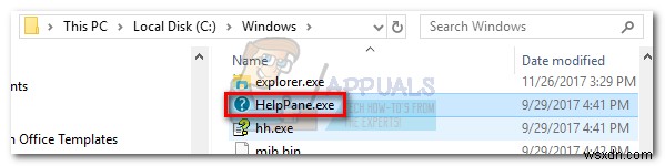 수정:Windows 10의 파일 탐색기에 대한 도움말 보기 