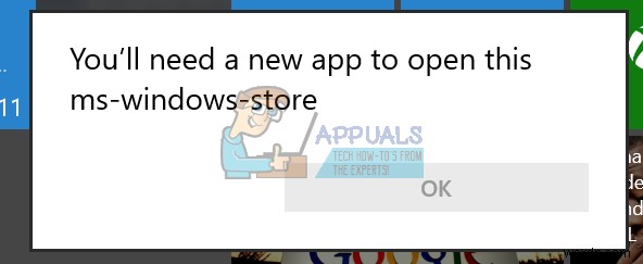 해결:이 ms-windows-store를 열려면 새 앱이 필요합니다. 