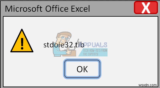 수정:Microsoft Excel 2007 오류 stdole32.tlb 