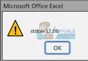 수정:Microsoft Excel 2007 오류 stdole32.tlb 