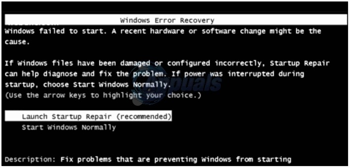 수정:Windows 시작 시 오류 시작 실패 