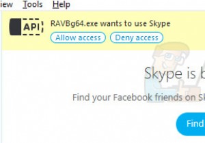 수정:RAVBg64.exe가 Skype를 사용하려고 합니다. 