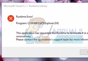 수정:Windows 10의 Microsoft Visual C++ 런타임 라이브러리 오류 