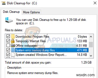 시스템 오류 메모리 덤프 파일을 삭제하는 방법 