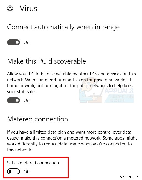 Windows 10에서 데이터 통신 연결을 끄는 방법 