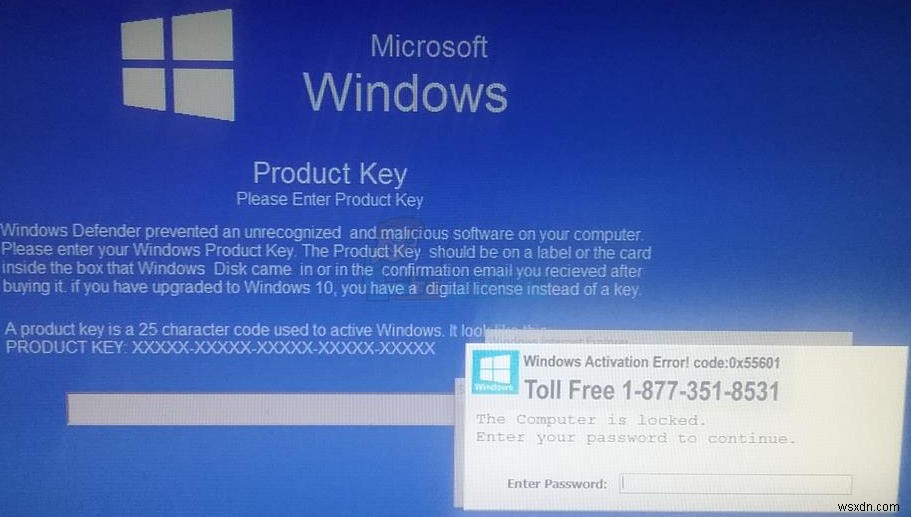 수정:Windows 정품 인증 오류 0x55601 또는 0x44578 
