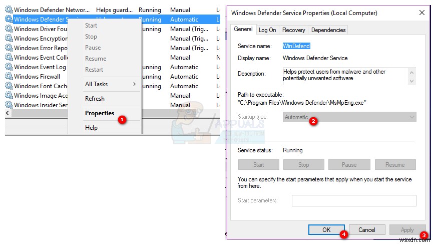 FIX:Windows Defender 오류 서비스를 시작할 수 없음 오류 코드:0x80070422 