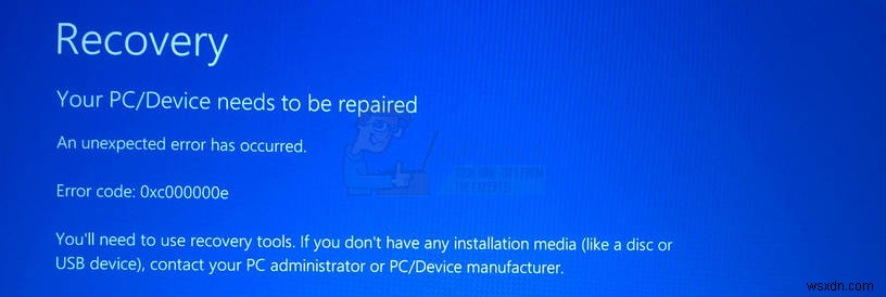 Windows 10에서 부팅 오류 0xc000000e를 수정하는 방법 