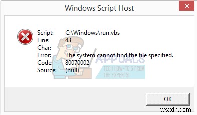 시작 시 Windows 스크립트 호스트 오류를 ​​수정하는 방법