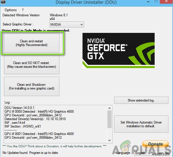 수정:NVIDIA 설치 프로그램 실패 오류와 함께 NVIDIA 드라이버 실패 