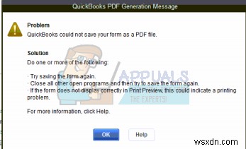 FIX:QuickBooks에서 양식을 PDF 파일로 저장할 수 없습니다. 