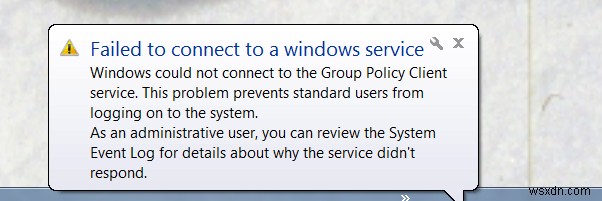수정:Windows 서비스에 연결하지 못했습니다. 