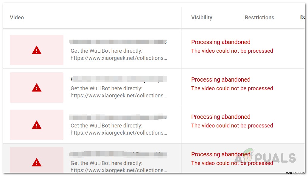 YouTube에서  처리 중단된 비디오를 처리할 수 없음  오류를 수정하는 방법은 무엇입니까?