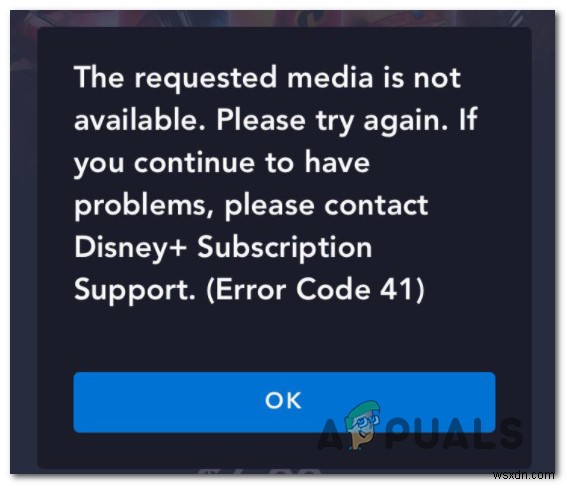 Disney Plus  오류 코드 41  수정 방법 