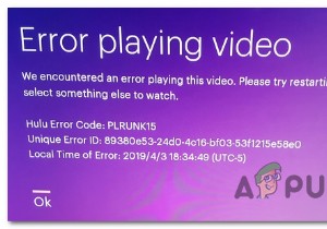 Hulu 오류 코드 PLRUNK15 및 PLAREQ17을 수정하는 방법 