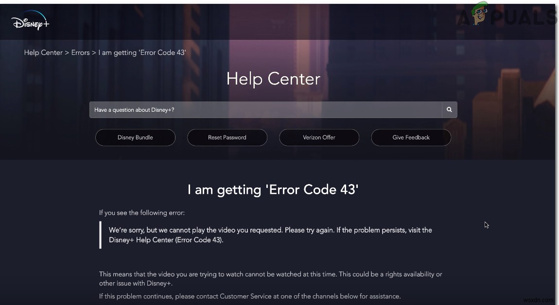 DisneyPlus 오류 코드 43을 수정하는 방법? 