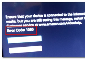 Amazon Prime 오류 코드 1060을 수정하는 방법? 