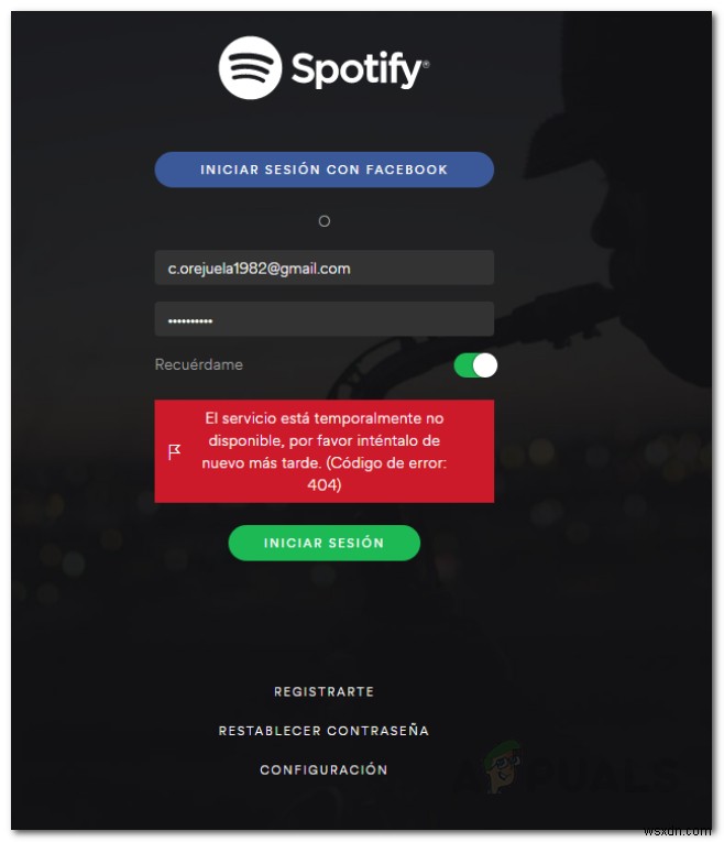 Spotify 로그인 오류 404:문제 해결