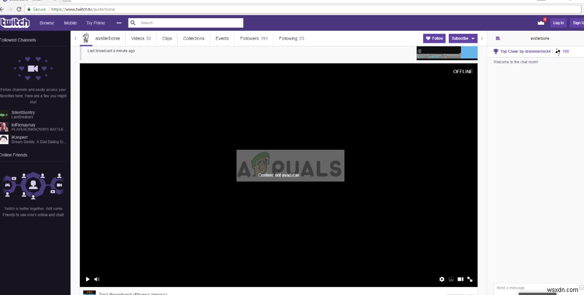 수정:Twitch 블랙 스크린 