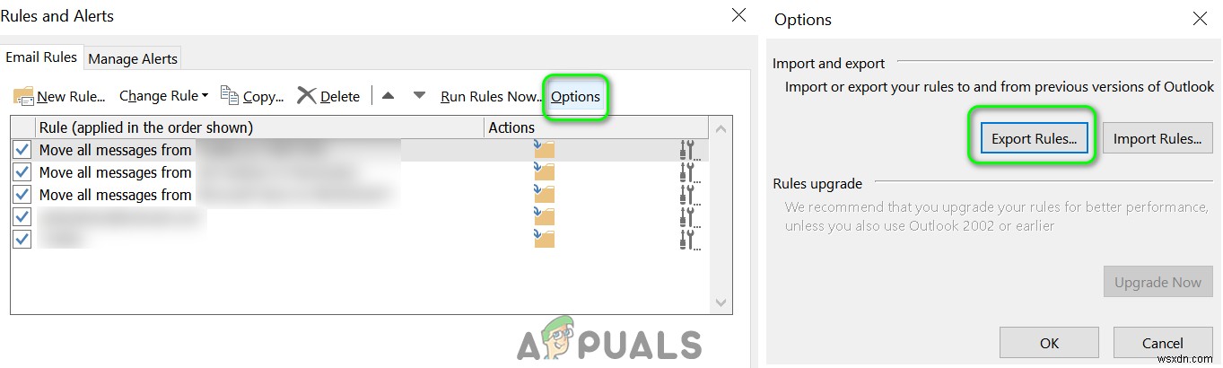 수정:Windows 10에서 Outlook 규칙이 작동하지 않음