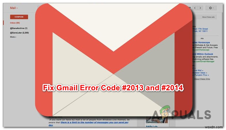 Gmail 오류 코드 #2013 및 #2014를 수정하는 방법 