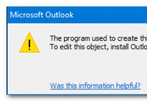 Outlook  이 개체를 만드는 데 사용된 프로그램은 Outlook입니다  오류 해결 방법