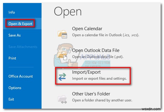 Outlook 2016, 2013, 2010을 백업하는 방법 