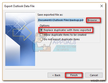 Outlook 2016, 2013, 2010을 백업하는 방법 