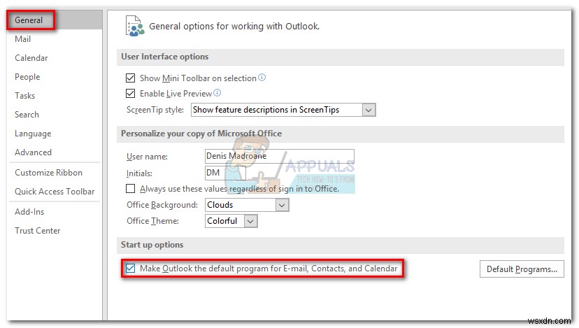 Outlook을 기본 메일 클라이언트로 설정하는 방법