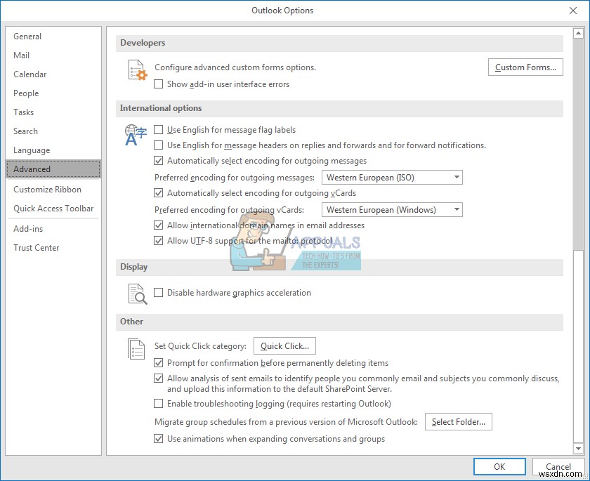 수정:Windows 10에서 Outlook 2016이 느려짐