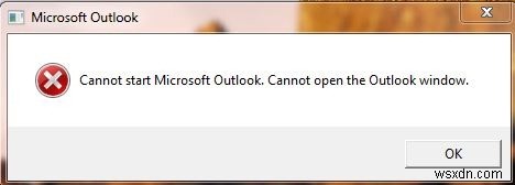 수정:Microsoft Outlook을 시작할 수 없음 