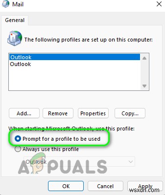 Windows에서  (0x8004010F) :Outlook 데이터 파일에 액세스할 수 없음 을 수정하는 방법은 무엇입니까? 