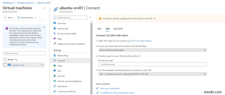Microsoft Azure에서 SSH 키 쌍을 만들고 Ubuntu Server에 추가 