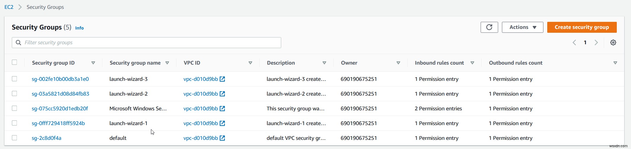 AWS EC2 인스턴스를 다른 보안 그룹으로 이동하는 방법은 무엇입니까?