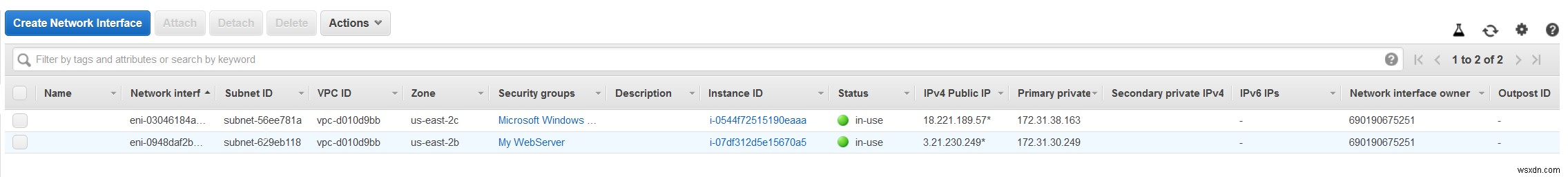 Amazon EC2 인스턴스에 두 번째 네트워크 카드를 추가하는 방법은 무엇입니까?