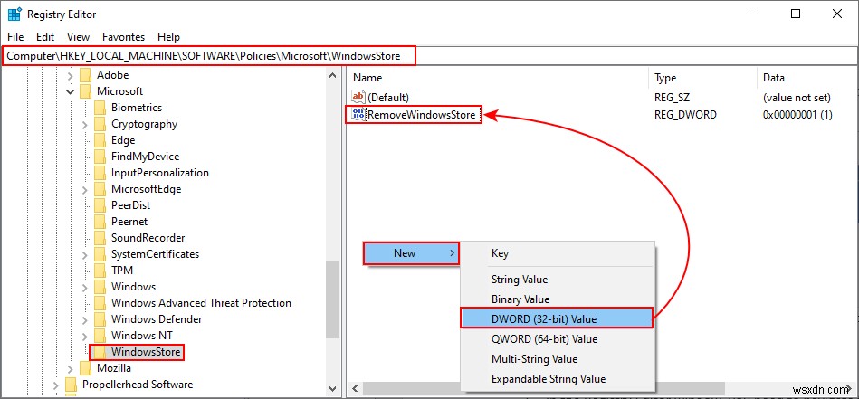 Windows 10 및 Windows Server 2019에서 Windows 스토어를 차단하는 방법 