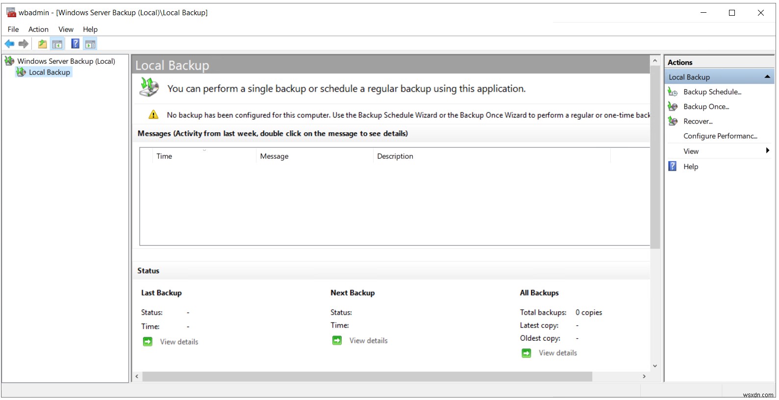 Windows Server 2019에서 백업 및 복원을 수행하는 방법 