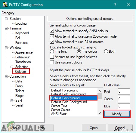PuTTy 사용자 정의:PuTTy에서 배경 및 글꼴 색상 변경 