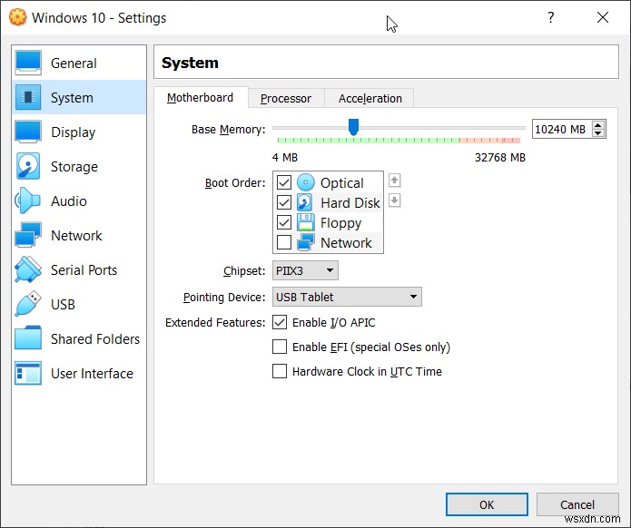 Oracle VM VirtualBox에서 가상 머신 구성 