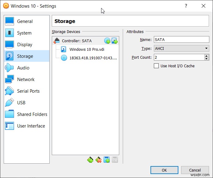 Oracle VM VirtualBox에서 가상 머신 구성 