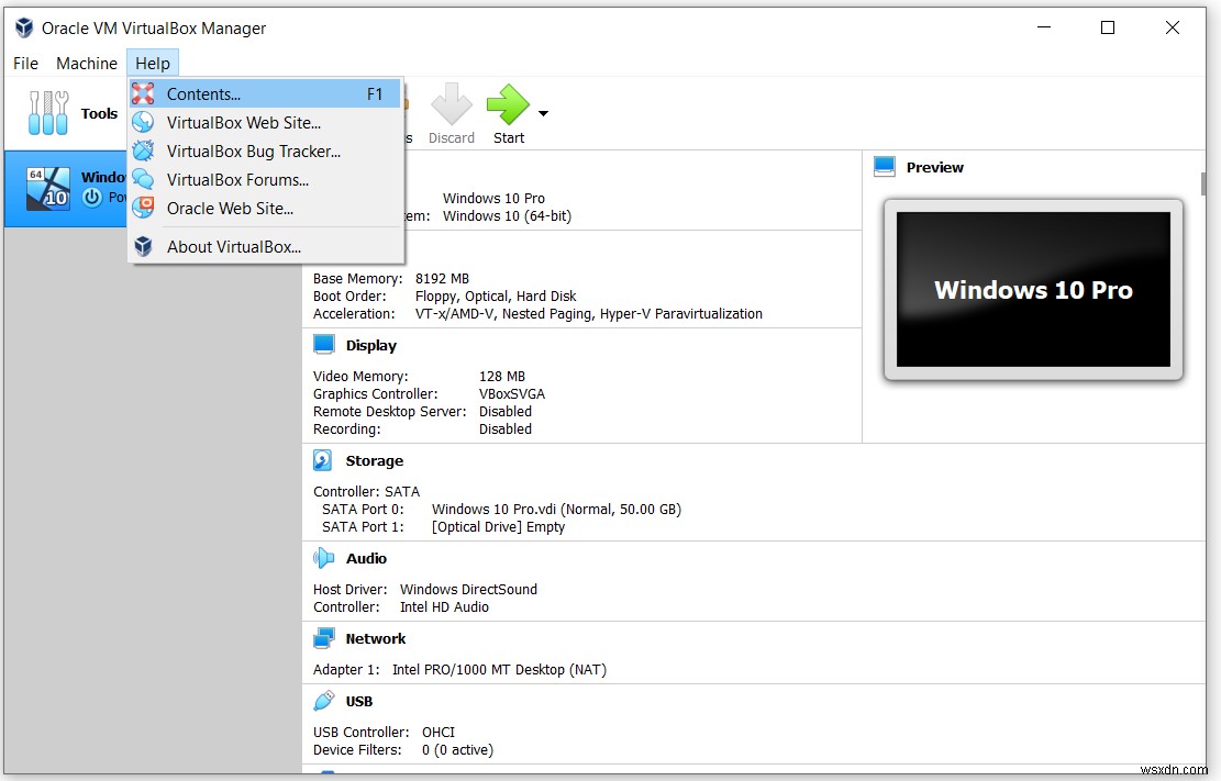 Oracle VM VirtualBox 이해(메뉴)