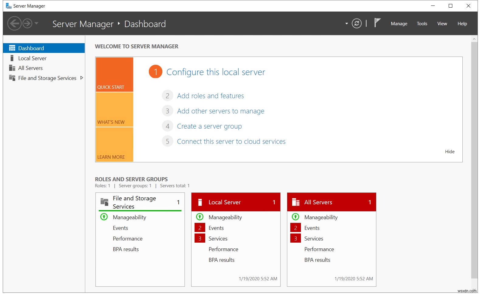 Windows Server 2019에 Hyper-V 역할 설치