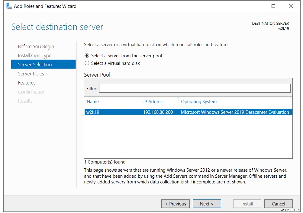 Windows Server 2019에 Hyper-V 역할 설치