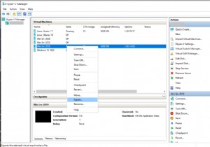 Hyper-V 2019에서 가상 머신 내보내기 및 가져오기 